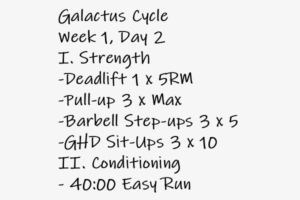 Galactus Cycle, Week 1, Day 2
